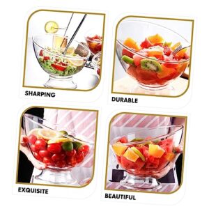 DECHOUS Diagonal Salad Bowl clear plastic containers wedding accessories bulk pasta glass dessert cups glass mixing bowls soup bowls pp Household Dessert Bowl Dessert Accessory Trifle Bowl