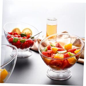 DECHOUS Diagonal Salad Bowl clear plastic containers wedding accessories bulk pasta glass dessert cups glass mixing bowls soup bowls pp Household Dessert Bowl Dessert Accessory Trifle Bowl