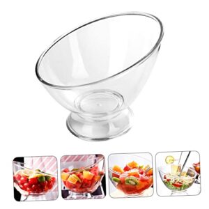 DECHOUS Diagonal Salad Bowl clear plastic containers wedding accessories bulk pasta glass dessert cups glass mixing bowls soup bowls pp Household Dessert Bowl Dessert Accessory Trifle Bowl