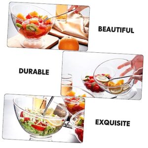 DECHOUS Diagonal Salad Bowl clear plastic containers wedding accessories bulk pasta glass dessert cups glass mixing bowls soup bowls pp Household Dessert Bowl Dessert Accessory Trifle Bowl