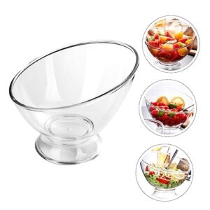 DECHOUS Diagonal Salad Bowl clear plastic containers wedding accessories bulk pasta glass dessert cups glass mixing bowls soup bowls pp Household Dessert Bowl Dessert Accessory Trifle Bowl