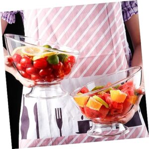 DECHOUS Diagonal Salad Bowl clear plastic containers wedding accessories bulk pasta glass dessert cups glass mixing bowls soup bowls pp Household Dessert Bowl Dessert Accessory Trifle Bowl