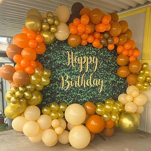 Fall Thanksgiving Party Decorations,150Pcs Orange Balloon Garland Arch Kit Burnt Orange Brown Yellow Blush Balloon for Autumn Harvest Baby Shower Birthday Wedding Supplies Decor