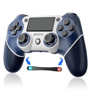 pskontorora controller for p4 remote control compatible with playstation 4/slim/pro/pc, wireless gaming controllers with double vibration/6-axis motion sensor/programmable back buttons【upgraded】
