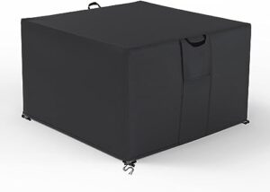 square firepit patio furniture covers, waterproof outdoor table cover, durable 500d patio fire pit table cover, outdoor covers for patio furniture, 36"l x 36"w x 21"h -black
