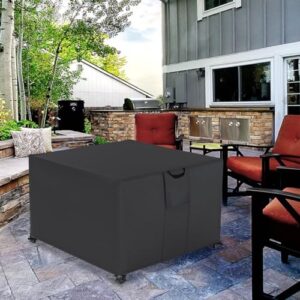 Square Firepit Patio Furniture Covers, Waterproof Outdoor Table Cover, Durable 500D Patio Fire Pit Table Cover, Outdoor Covers for Patio Furniture, 36"L x 36"W x 21"H -Black