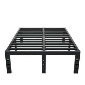 mgno 18 inch california king bed frame-metal platform bed frame,simple and atmospheric california king size bed frame,storage space under the bed,no box spring needed,black