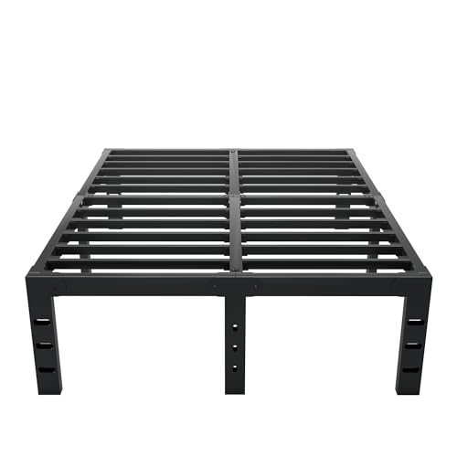 MGNO Metal Platform Bed Frame,18 Inch Queen Bed Frame No Box Spring Needed,Steel Slat Support,Simple and Atmospheric Queen Size Bed Frame