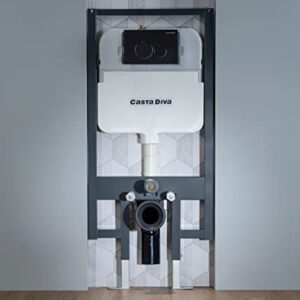 Casta Diva In-Wall Toilet Combo Set Incl. Wall Hung Toilet Bowl and Seat, Toilet Tank and Carrier System, For 2x4 / 2x6 Studs