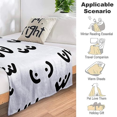 Lightweight Flannel Blanket for Men Boys, Compatible with Funny Boobs Breast White, Small Large Warmer Fall Throw Blanket, Cute Fleece Blanket for Couch Bed Sofa Chair, Queen King Size Blankets