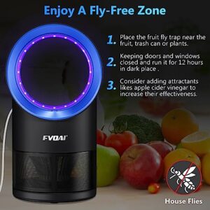 FVOAI Fly Traps Indoor for Home, Fruit Trap Indoors Bug Zapper M3 Insect with Suction, Time Setting, Light & 10 Pcs Sticky Glue Boards (Blue)