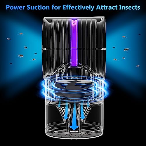 FVOAI Fly Traps Indoor for Home, Fruit Trap Indoors Bug Zapper M3 Insect with Suction, Time Setting, Light & 10 Pcs Sticky Glue Boards (Blue)