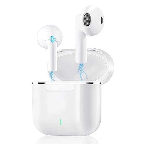 TOPFREE Wireless Earbuds Bluetooth 5.3 Headphones with Charging Case HiFi Stereo Sound in-Ear Earphones Built-in Mic IPX7 Waterproof Touch Control Ear Bud Auto Pairing Noise Cancelling Headset