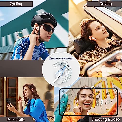 TOPFREE Wireless Earbuds Bluetooth 5.3 Headphones with Charging Case HiFi Stereo Sound in-Ear Earphones Built-in Mic IPX7 Waterproof Touch Control Ear Bud Auto Pairing Noise Cancelling Headset