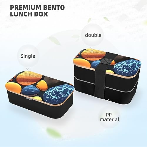 Yellow Pebbles Adult Lunch Box, Bento Box, With Cutlery Set Of 3, 2 Compartments, Rectangular, Lunch Box For Adults