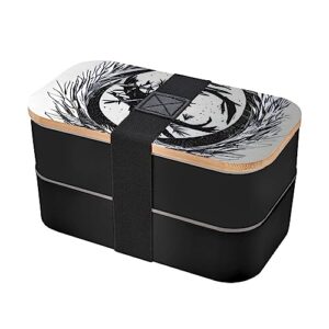 the abstractionist tree adult lunch box, bento box, with cutlery set of 3, 2 compartments, rectangular, lunch box for adults