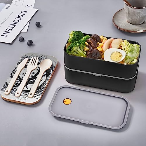 The Abstractionist Tree Adult Lunch Box, Bento Box, With Cutlery Set Of 3, 2 Compartments, Rectangular, Lunch Box For Adults
