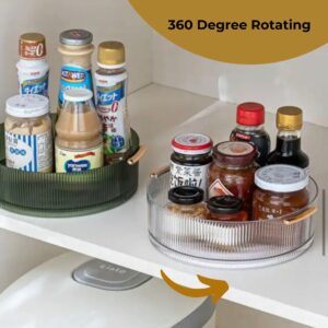 Meet Lazy Susan Organizer with Gold Non-Slip Base 360 Degree Rotating Lazy Susans for Cabinet Organizer, Refrigerator, Countertop, Makeup - Turntable for Kitchen, Pantry Sink Organizing - Spice Rack