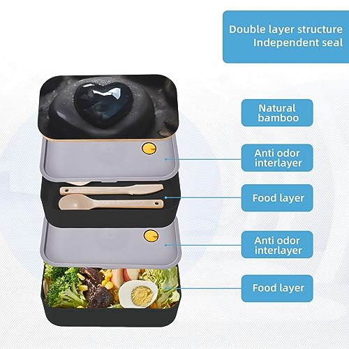 Mysterious Love Stone Adult Lunch Box, Bento Box, With Cutlery Set Of 3, 2 Compartments, Rectangular, Lunch Box For Adults