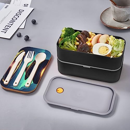 Spacecraft Descend Adult Lunch Box, Bento Box, With Cutlery Set Of 3, 2 Compartments, Rectangular, Lunch Box For Adults