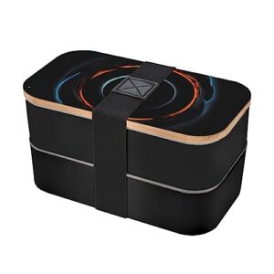 mysterious cosmic black holes adult lunch box, bento box, with cutlery set of 3, 2 compartments, rectangular, lunch box for adults