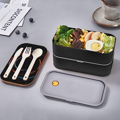 Mysterious Cosmic Black Holes Adult Lunch Box, Bento Box, With Cutlery Set Of 3, 2 Compartments, Rectangular, Lunch Box For Adults