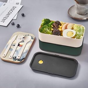 Cute Little Swan Adult Lunch Box, Bento Box, With Cutlery Set Of 3, 2 Compartments, Rectangular, Lunch Box For Adults