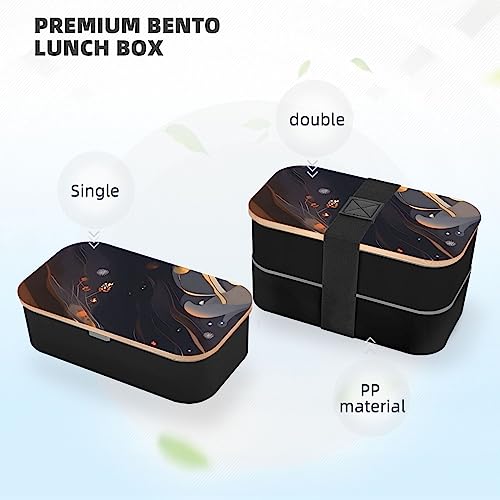 Dark Medium Adult Lunch Box, Bento Box, With Cutlery Set Of 3, 2 Compartments, Rectangular, Lunch Box For Adults