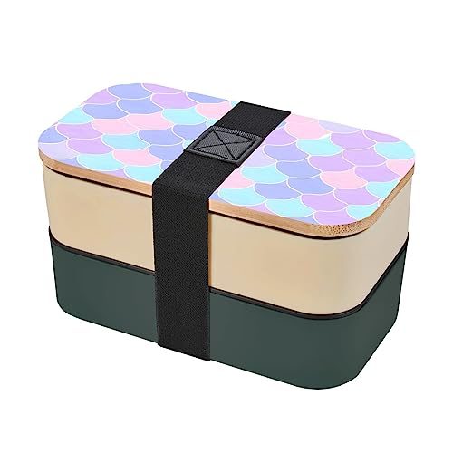 Mermaid Tattoo Adult Lunch Box, Bento Box, With Cutlery Set Of 3, 2 Compartments, Rectangular, Lunch Box For Adults