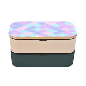 Mermaid Tattoo Adult Lunch Box, Bento Box, With Cutlery Set Of 3, 2 Compartments, Rectangular, Lunch Box For Adults