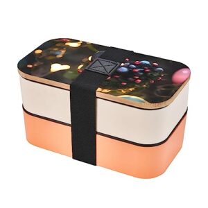 jungle of love adult lunch box, bento box, with cutlery set of 3, 2 compartments, rectangular, lunch box for adults