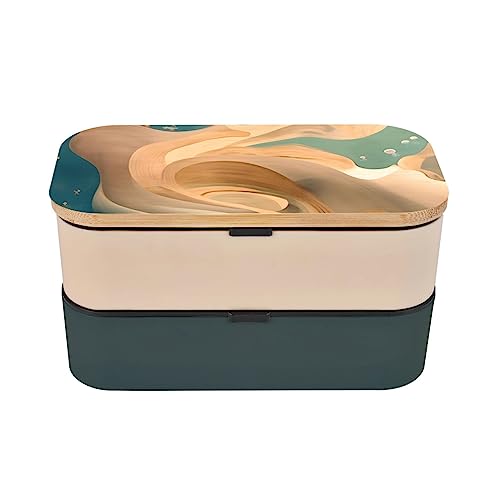 Dunhuang Mystery Adult Lunch Box, Bento Box, With Cutlery Set Of 3, 2 Compartments, Rectangular, Lunch Box For Adults