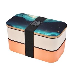 science fiction stars adult lunch box, bento box, with cutlery set of 3, 2 compartments, rectangular, lunch box for adults