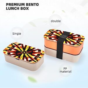 Burning Totem Adult Lunch Box, Bento Box, With Cutlery Set Of 3, 2 Compartments, Rectangular, Lunch Box For Adults