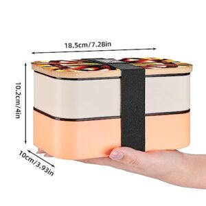 Burning Totem Adult Lunch Box, Bento Box, With Cutlery Set Of 3, 2 Compartments, Rectangular, Lunch Box For Adults