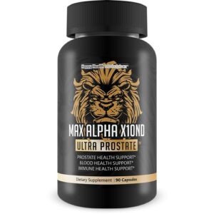 max alpha x10nd ultra prostate - t prostate support for men - promote energy & endurance - blood flow support for prostate health with vitamin d, ginseng, green tea, & zinc - immune support benefits