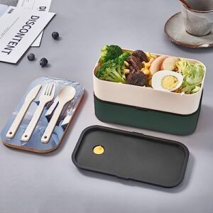 Winter Landscape Adult Lunch Box, Bento Box, With Cutlery Set Of 3, 2 Compartments, Rectangular, Lunch Box For Adults