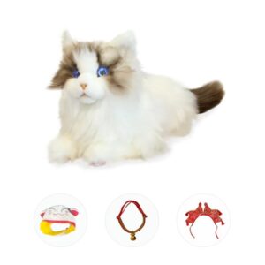 elephant robotics metacat ragdoll, lifelike companion robot cat with voice command & rich animation interaction, the best gifts for your beloved (type-c charging), with fortune suit