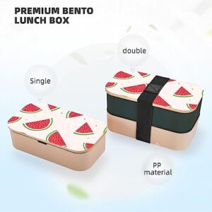 Pink Watermelon Adult Lunch Box, Bento Box, With Cutlery Set Of 3, 2 Compartments, Rectangular, Lunch Box For Adults