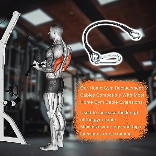 ArrogantF 10" Gym Cable Extension Compatible with Bowflex Home Gym Accessories,for LAT/Tricep Pull Down and Leg Extensions Machine