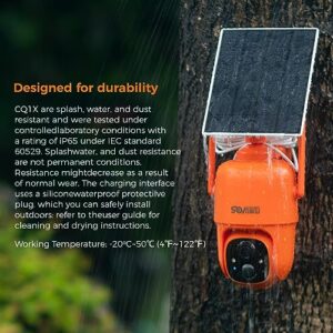 Sovmiku Hephaestus X1 2K Active Defense Solar Security Camera Wireless Outdoor, 2-years Free Cloud Storage, Easy to Setup, Starlight Color Night Vision, Two Way Audio, Audible Flashlight Alarm,SD Slot