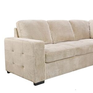 THSUPER Sectional Sleeper Sofa With Pull Out Bed And Storage Chaise, U ...