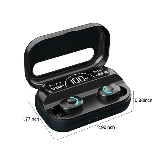 Qaailabf Wireless Earbuds in-Ear Earbud, Bluetooth Headphones 5.3 Stereo, Led Display, Breathing Lamp, Ip4 𝖶𝖺𝗍𝖾𝗋𝗉𝗋𝗈𝗈𝖿 Earphones Sport Headset for Workout, Running, Gym