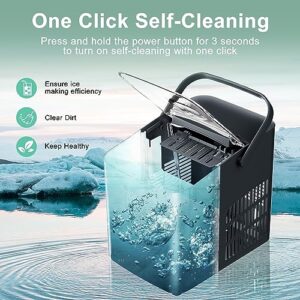 Ice Makers Countertop,Ice Maker Machine 9 Mins 8 Bullet Ice,26.5lbs/24Hrs,Portable Ice Maker Machine with Self-Cleaning,Ice Scoop&Basket,for Home/Kitchen/Office/Party/RV