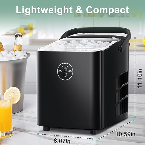 Ice Makers Countertop,Ice Maker Machine 9 Mins 8 Bullet Ice,26.5lbs/24Hrs,Portable Ice Maker Machine with Self-Cleaning,Ice Scoop&Basket,for Home/Kitchen/Office/Party/RV
