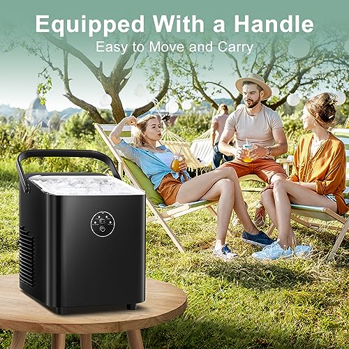 Ice Makers Countertop,Ice Maker Machine 9 Mins 8 Bullet Ice,26.5lbs/24Hrs,Portable Ice Maker Machine with Self-Cleaning,Ice Scoop&Basket,for Home/Kitchen/Office/Party/RV