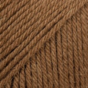 65% wool and 35% alpaca yarn for knitting and crocheting, 3 or light, worsted, dk weight, drops lima, 1.8 oz 109 yards per ball (9026 chestnut)