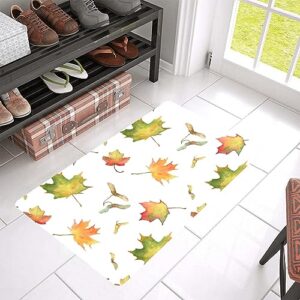 susiyo doormat 30"x18" autumn bright maple leaves non-slip indoor entryway door mat (rubber backing)