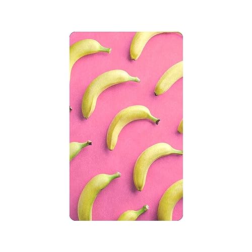 susiyo Doormat 30"x18" Yellow Bananas on Pink Non-Slip Indoor Entryway Door Mat (Rubber Backing)