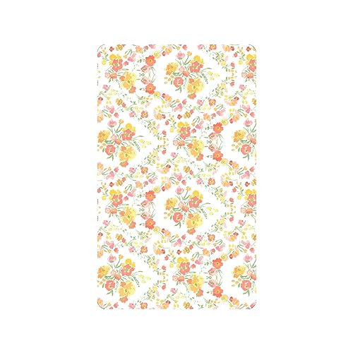 susiyo Doormat 30"x18" Beautiful Yellow and Orange Floral Non-Slip Indoor Entryway Door Mat (Rubber Backing)